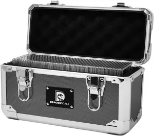Titan Metal Slab Case – Holds 45 Graded Sports and Trading Cards – Durable Aluminum Storage Box for PSA, BGS, CGC Slabs – XC-45 Grey