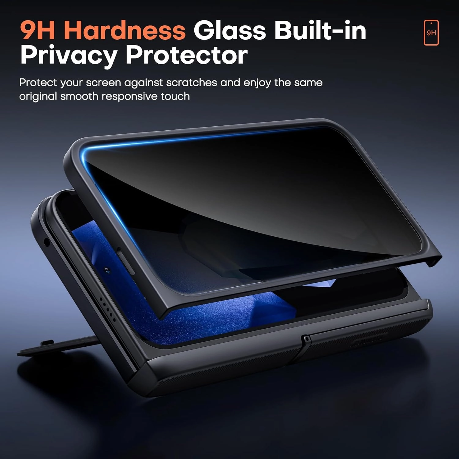 TONGATE Magnetic for Pixel 9 Pro Fold Case with Privacy Screen Protector, [Compatible with MagSafe] [with Camera Cover & Hinge Protection] Full-Body Rugged Stand Case for Google Pixel 9Pro Fold, Black