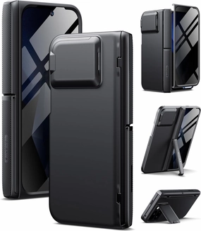 TONGATE Magnetic for Pixel 9 Pro Fold Case with Privacy Screen Protector, [Compatible with MagSafe] [with Camera Cover & Hinge Protection] Full-Body Rugged Stand Case for Google Pixel 9Pro Fold, Black
