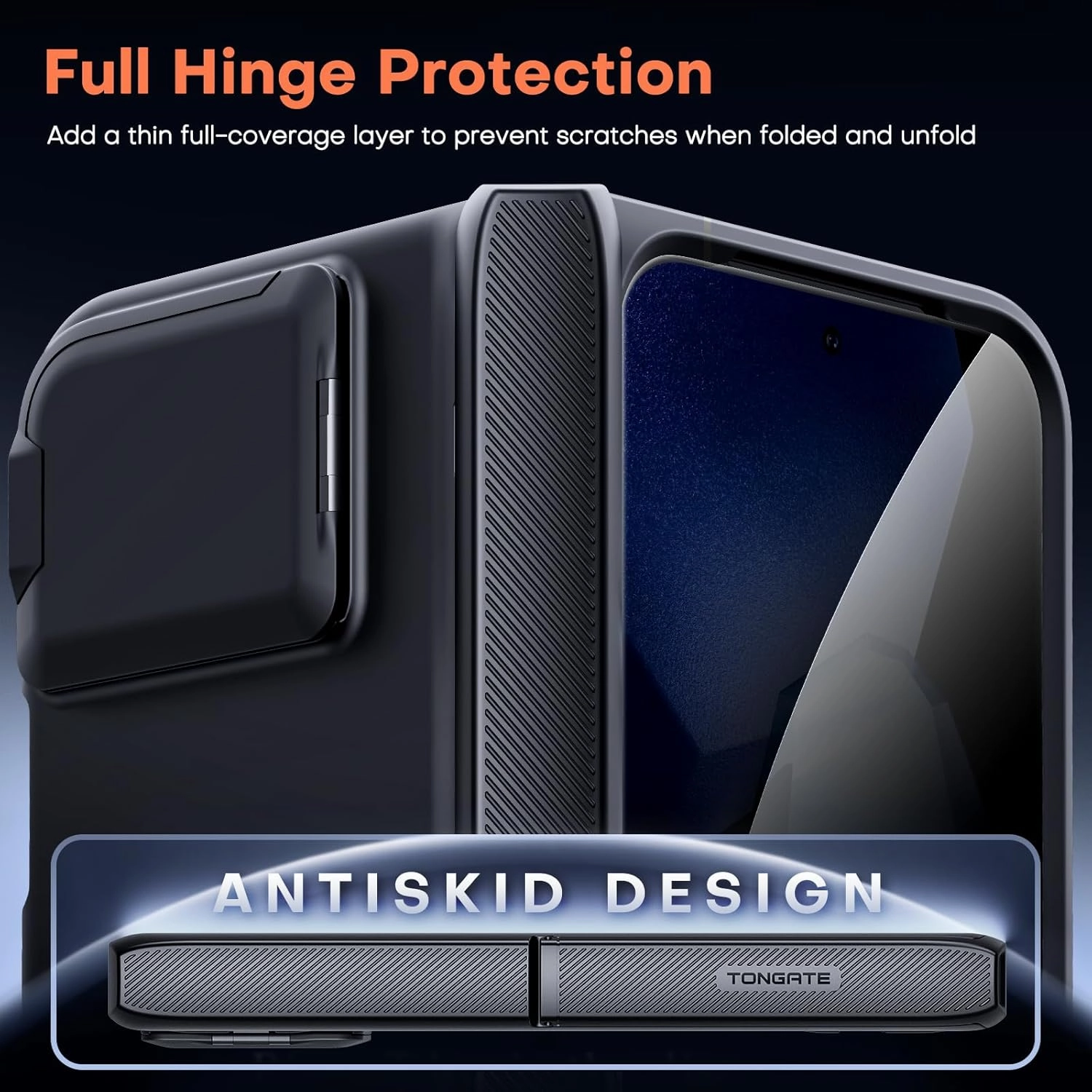 TONGATE Magnetic for Pixel 9 Pro Fold Case with Privacy Screen Protector, [Compatible with MagSafe] [with Camera Cover & Hinge Protection] Full-Body Rugged Stand Case for Google Pixel 9Pro Fold, Black