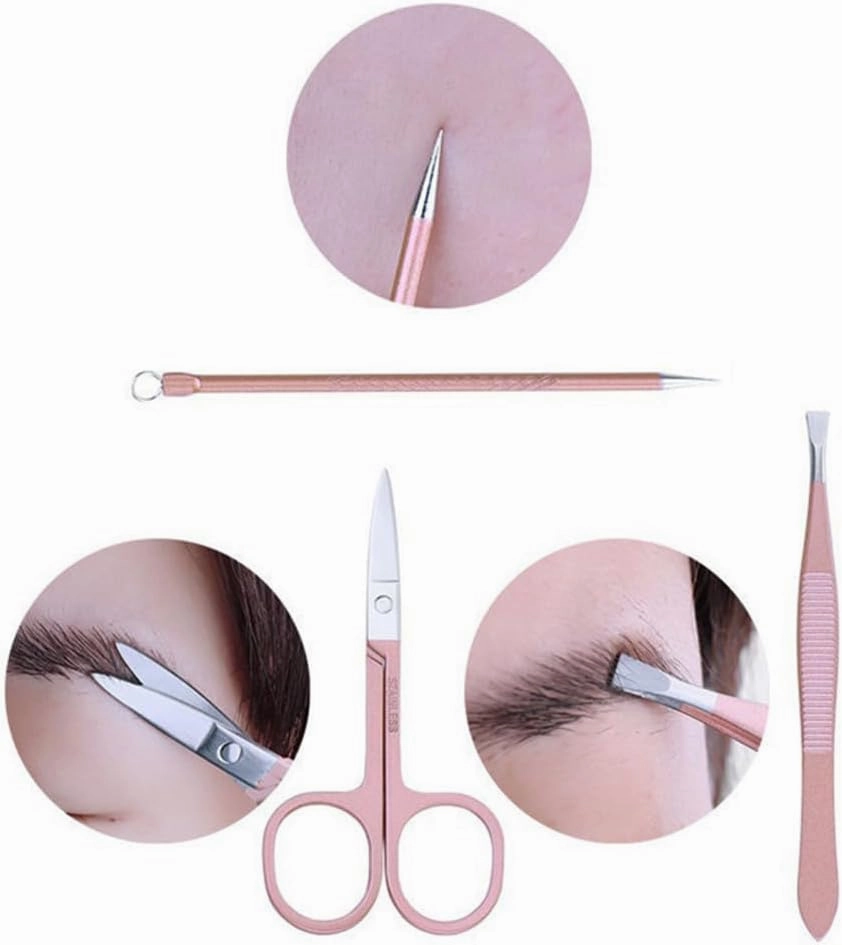Tools Stainless Steel Manicure Set Nail Clippers Dead Skin Scissors Nail Groove Nail Tools,Black 7 Piece Set
