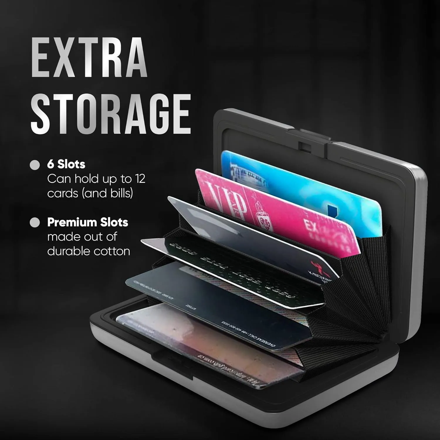 TopMost Aluminum Wallet, Card Case Wallet, Metal RFID Credit Card Holder for Men & Women, 6 Cotton Slots for 12 Cards And Bills, Rfd Protective