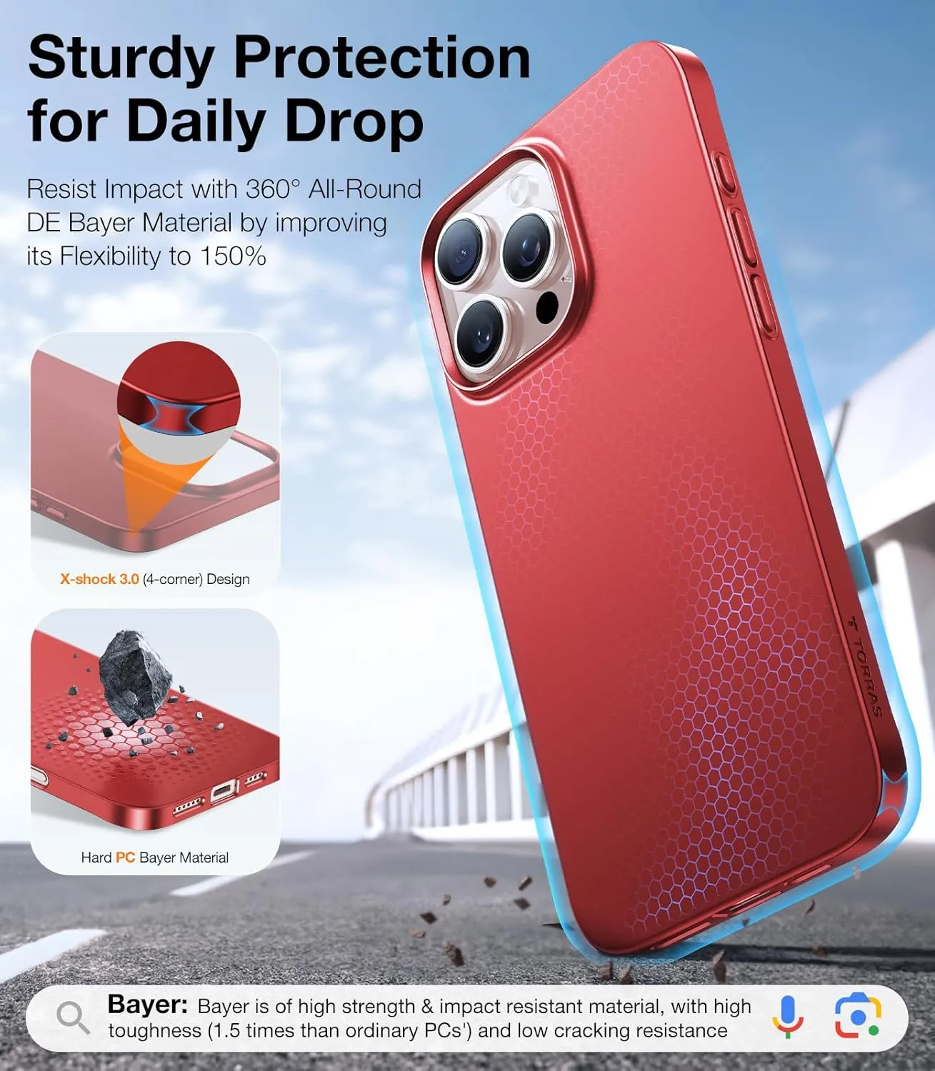 TORRAS Magnetic Slim Fit for iPhone 16 Pro Case 6.3 inch, Ultra-Thin 16 Pro Case Compatible with MagSafe, Lightweight Matte Anti-Scratch Hard PC Cover Phone Case for iPhone 16 Pro OriginFit, Red