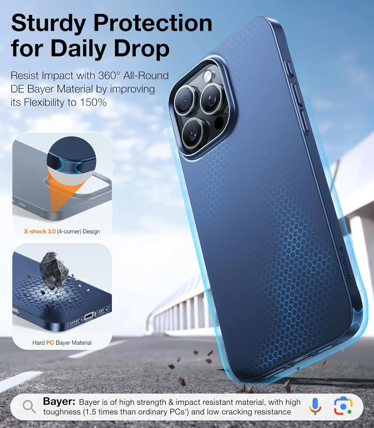 TORRAS Magnetic Slim-Fit for iPhone 16 Pro Max Case, Ultra-Thin 16 ProMax Phone Case Compatible with MagSafe, Light Anti-Scratch Matte Hard PC Bayer 6.9 inch OriginFit, Navy Blue