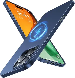 TORRAS Magnetic Slim-Fit for iPhone 16 Pro Max Case, Ultra-Thin 16 ProMax Phone Case Compatible with MagSafe, Light Anti-Scratch Matte Hard PC Bayer 6.9 inch OriginFit, Navy Blue