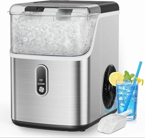 Totnz Nugget Countertop Ice Maker, Chewable Pellet Ice Machine with 35lbs for Home Kitchen Officce