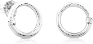 TOUS Hold - Front Hoop Earrings in Sterling Silver, Push Back Closure - Hoop: 1.6 cm