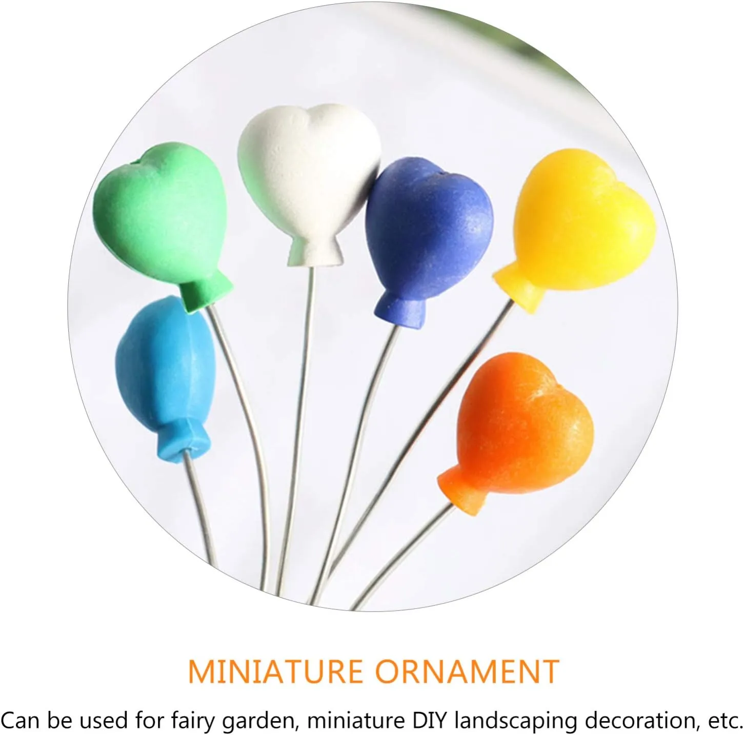 TOYANDONA 50Pcs Miniature Balloons Dollhouse 3D Balloons Cake Picks Plastic for Fairy Garden Bonsai Dollhouse Cake DIY Decorations (Heart Shape)