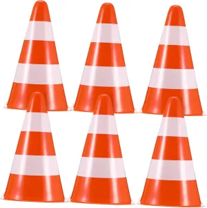TOYANDONA 6pcs Traffic Safety Cones High Visibility Parking Barrier Portable Construction Soccer Training Cones Pe Material for Road Work and Sports Use