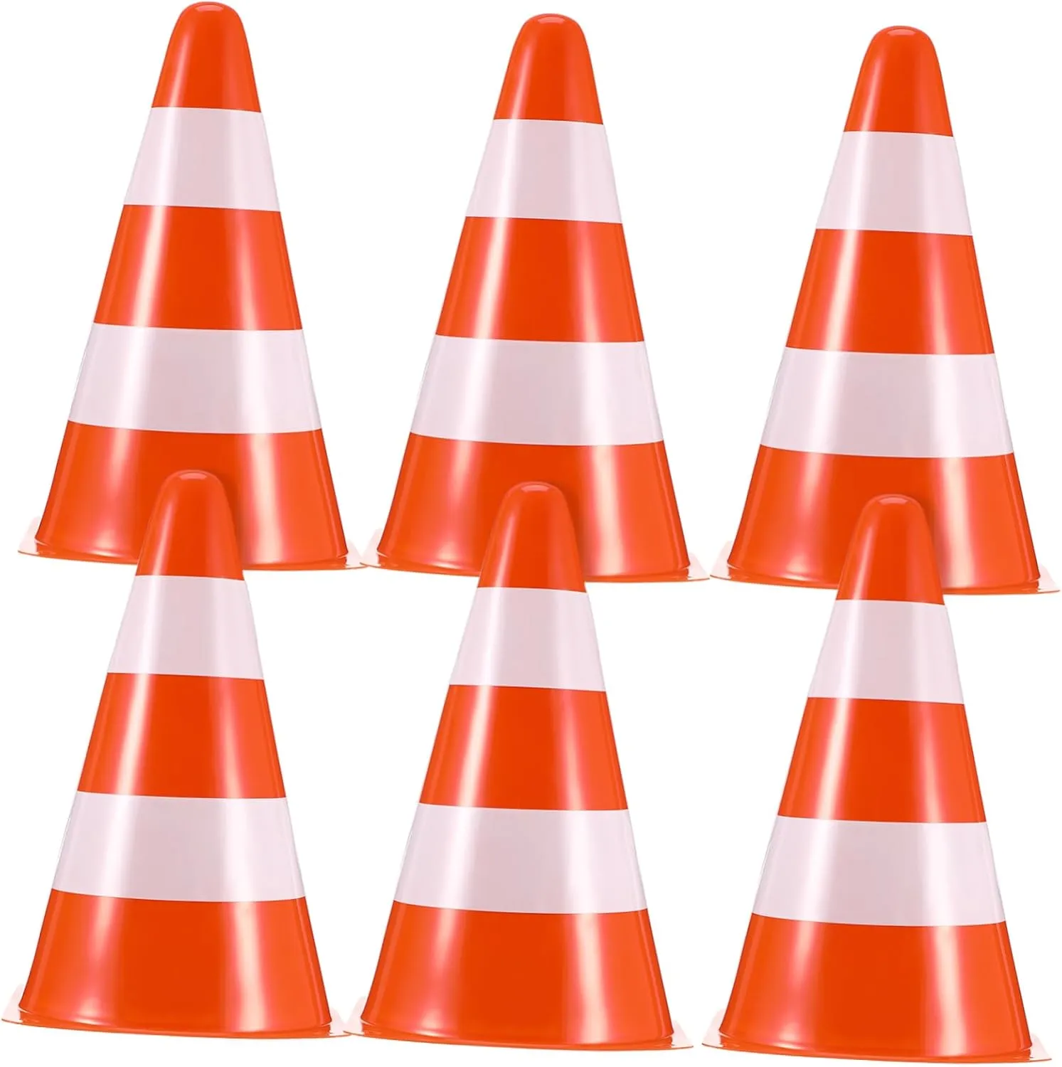 TOYANDONA 6pcs Traffic Safety Cones High Visibility Parking Barrier Portable Construction Soccer Training Cones Pe Material for Road Work and Sports Use