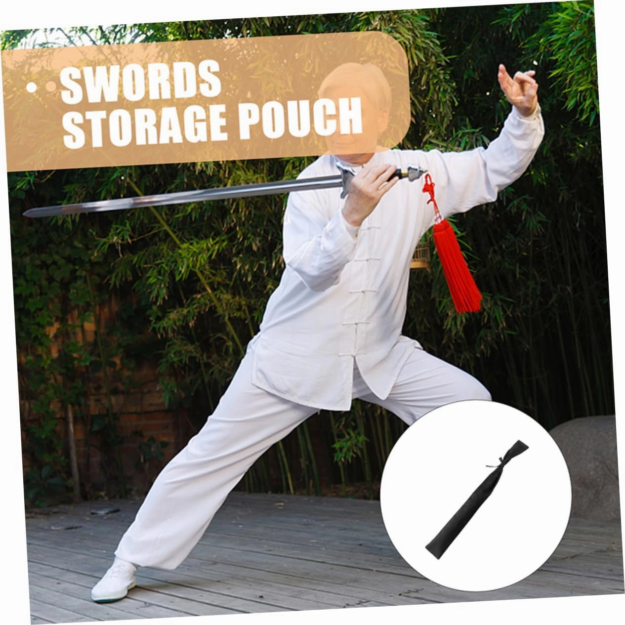 Toyvian Portable Sword Pouch Thick Carrying Bag for Japanese and Chinese Swords Convenient Storage with Space