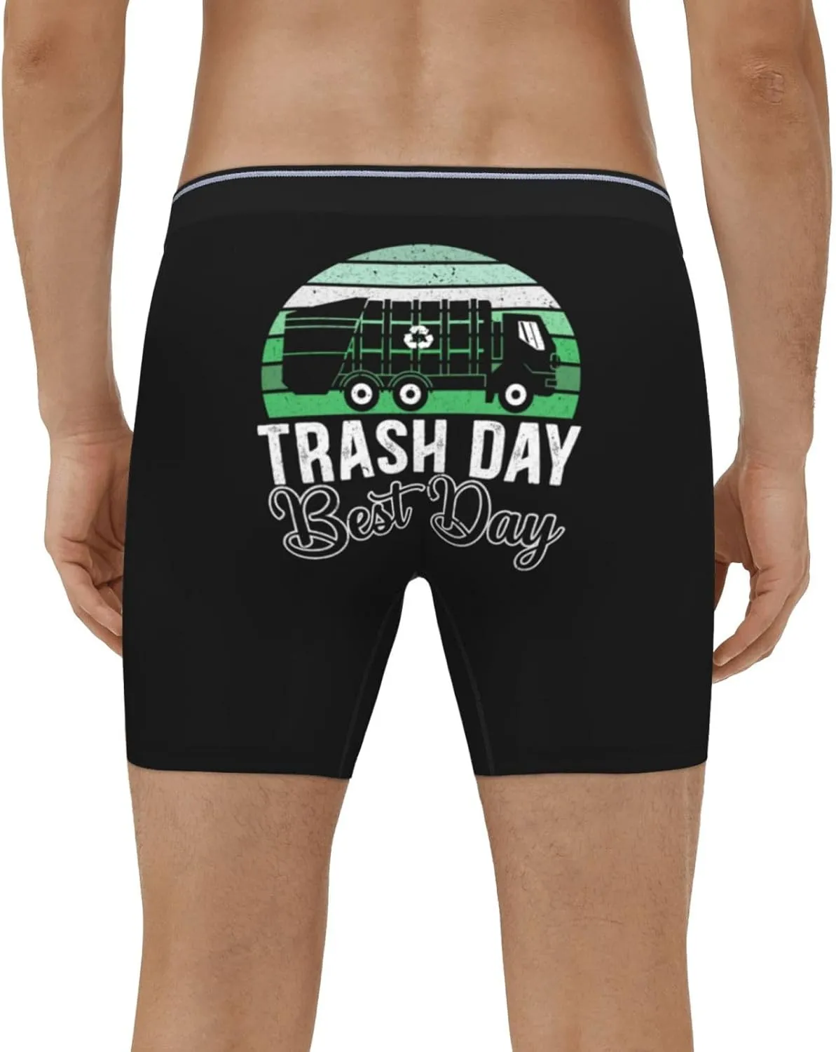Trash Day Best Day Waste Management Garbage Truck Mens Underwear Wicking-Moisture & Cool Boxer Briefs with Fly Pouch