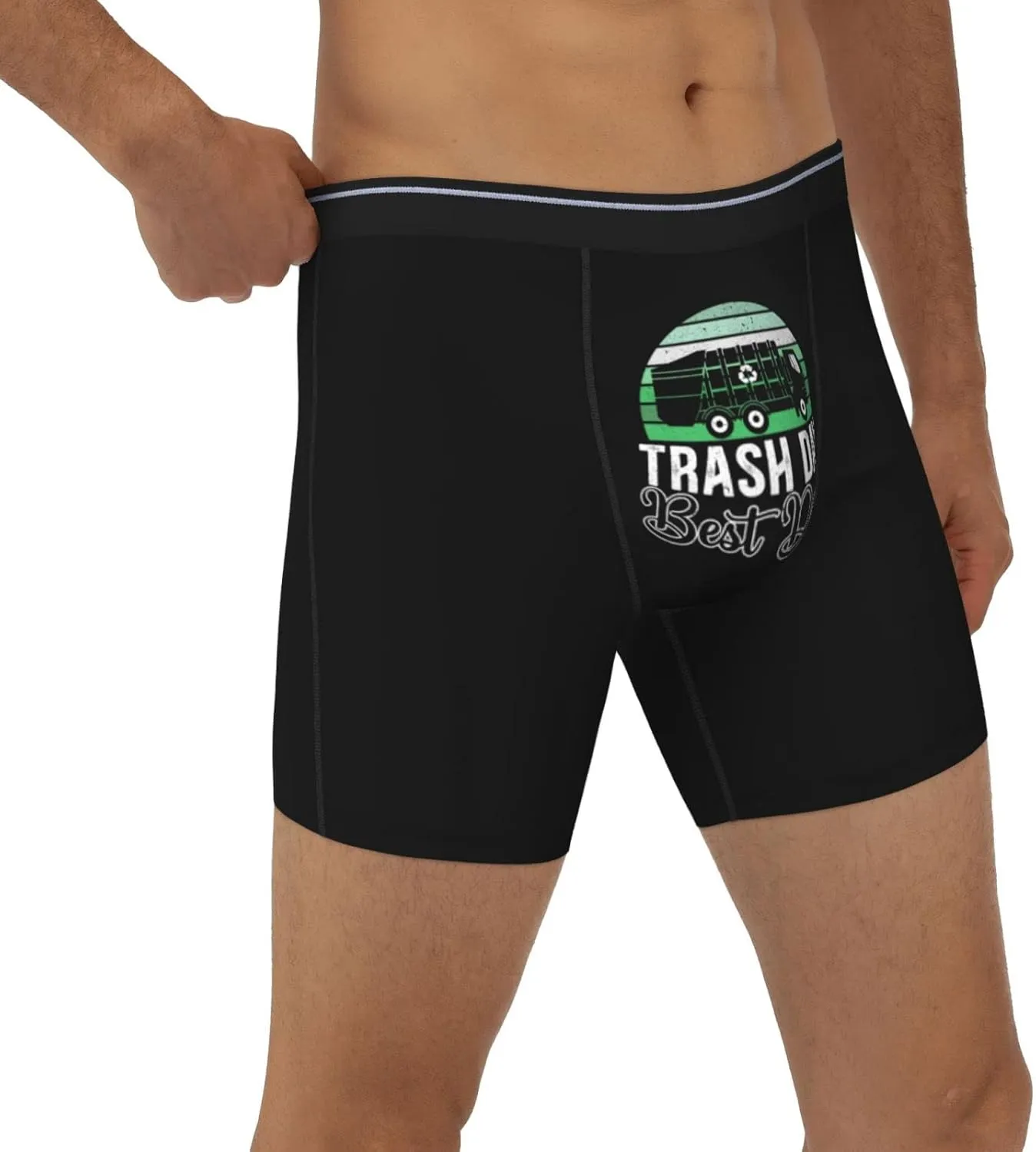 Trash Day Best Day Waste Management Garbage Truck Mens Underwear Wicking-Moisture & Cool Boxer Briefs with Fly Pouch