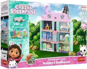 Trefl - Gabby's Dollhouse Brick Trick - Build Brick, Eco Brick Blocks, 280 Bricks, Reusable, Creative Kit for Children Aged 5 and Up