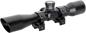 TRUGLO TRU-Brite Xtreme 4X32mm Compact Water-Resistant Shock-Resistant Fogproof Hunting Scopes with Rings, Red/Green Illuminated Reticle or Mil-Dot Range Reticle