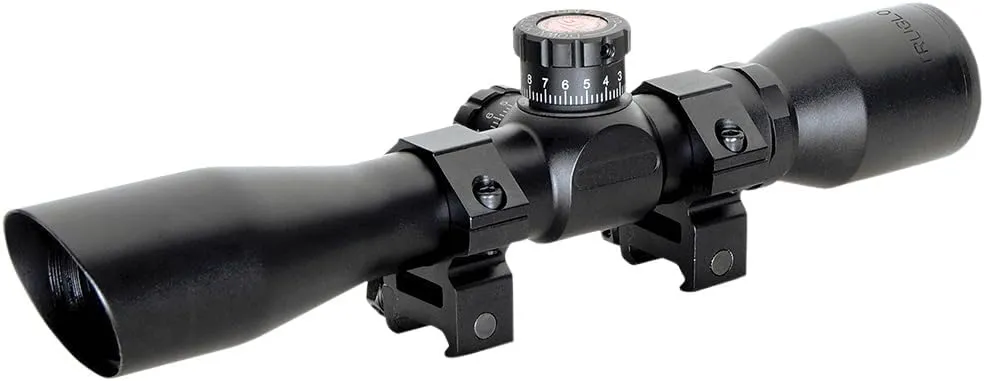 TRUGLO TRU-Brite Xtreme 4X32mm Compact Water-Resistant Shock-Resistant Fogproof Hunting Scopes with Rings, Red/Green Illuminated Reticle or Mil-Dot Range Reticle