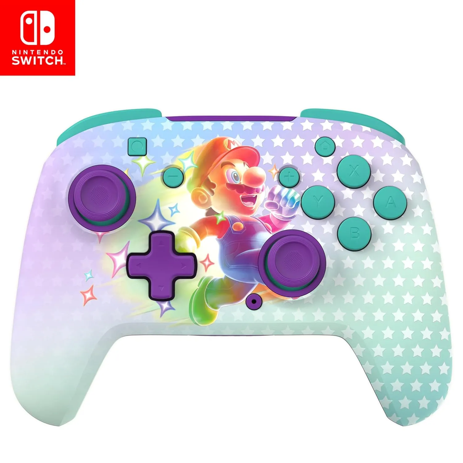 Turtle Beach Rematch Wireless Nintendo Switch Pro Controller: Officially Licensed for Nintendo Switch/Lite/OLED Models, Mappable Buttons, Glow in the Dark, Rechargeable Battery Power, Invincible Mario