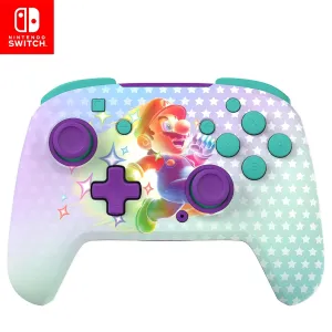 Turtle Beach Rematch Wireless Nintendo Switch Pro Controller: Officially Licensed for Nintendo Switch/Lite/OLED Models, Mappable Buttons, Glow in the Dark, Rechargeable Battery Power, Invincible Mario