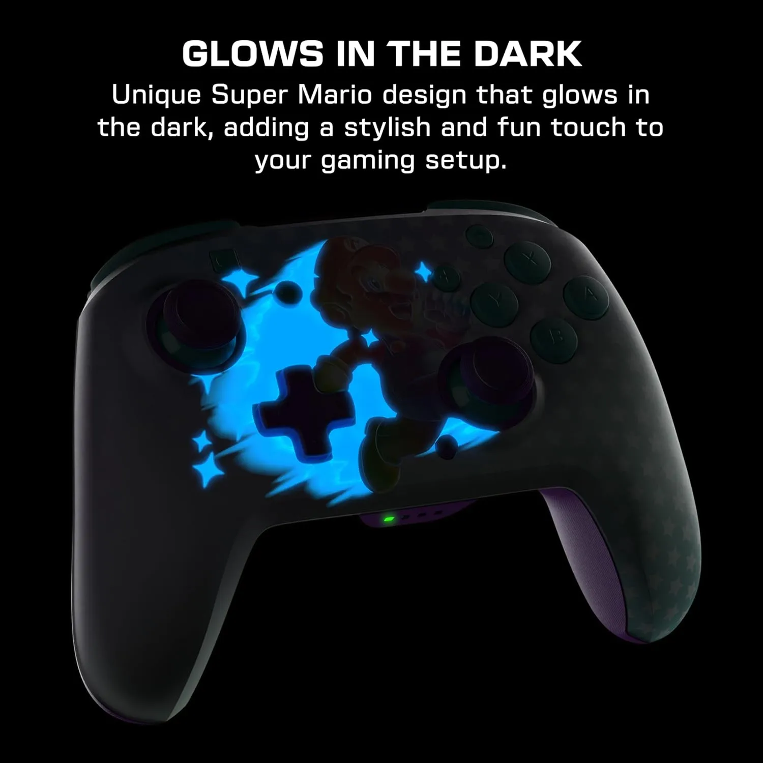 Turtle Beach Rematch Wireless Nintendo Switch Pro Controller: Officially Licensed for Nintendo Switch/Lite/OLED Models, Mappable Buttons, Glow in the Dark, Rechargeable Battery Power, Invincible Mario