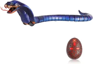 Ufurty Remote Control Snake Rechargeable Simulation RC Snake Toy 17" Long Fake Cobra Animal Trick Terrifying Mischief Toy for Kids Children