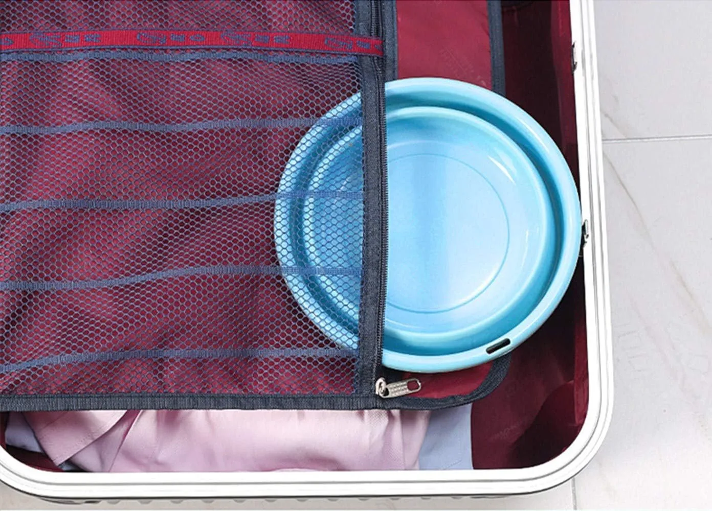 Ulalaza Collapsible Wash Basin with Hanging Hole Lightweight Folding Basin for Home Kitchen Outdoor Camping