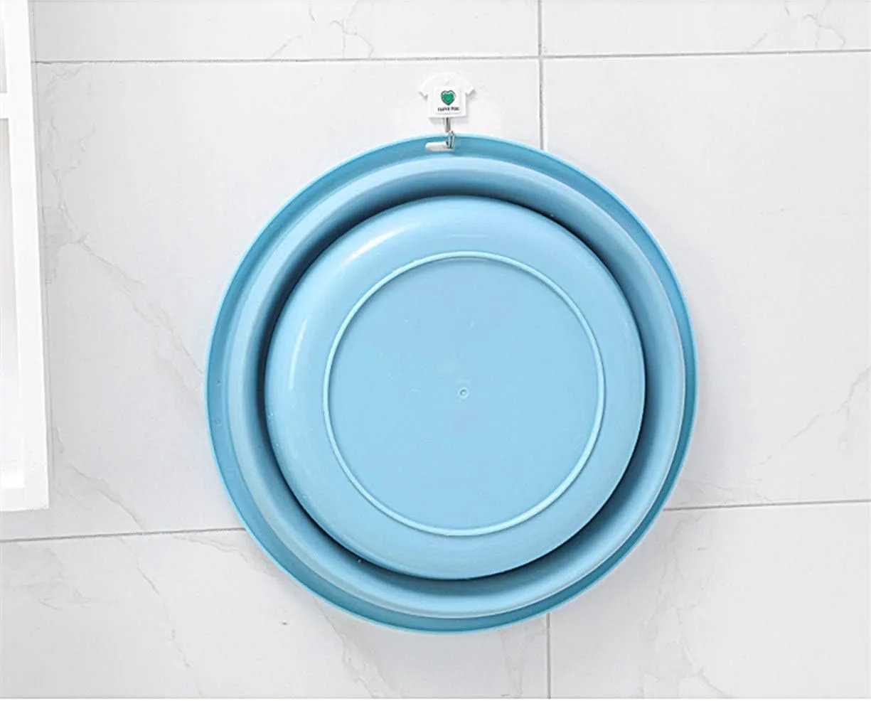 Ulalaza Collapsible Wash Basin with Hanging Hole Lightweight Folding Basin for Home Kitchen Outdoor Camping