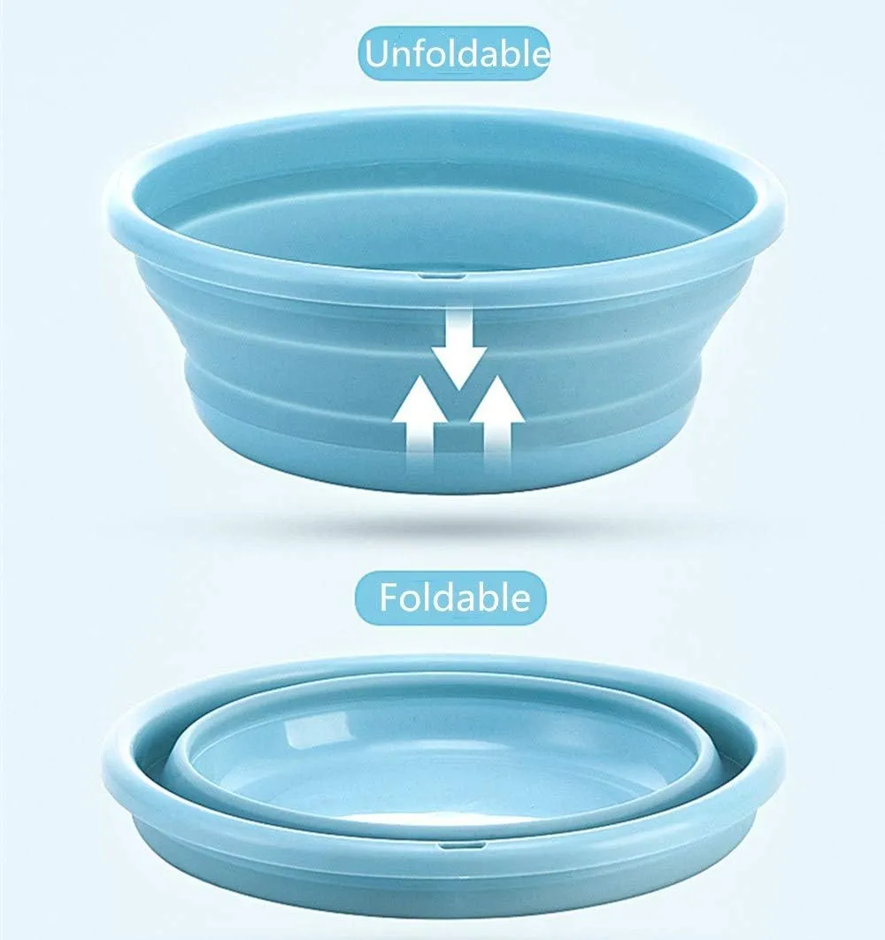 Ulalaza Collapsible Wash Basin with Hanging Hole Lightweight Folding Basin for Home Kitchen Outdoor Camping