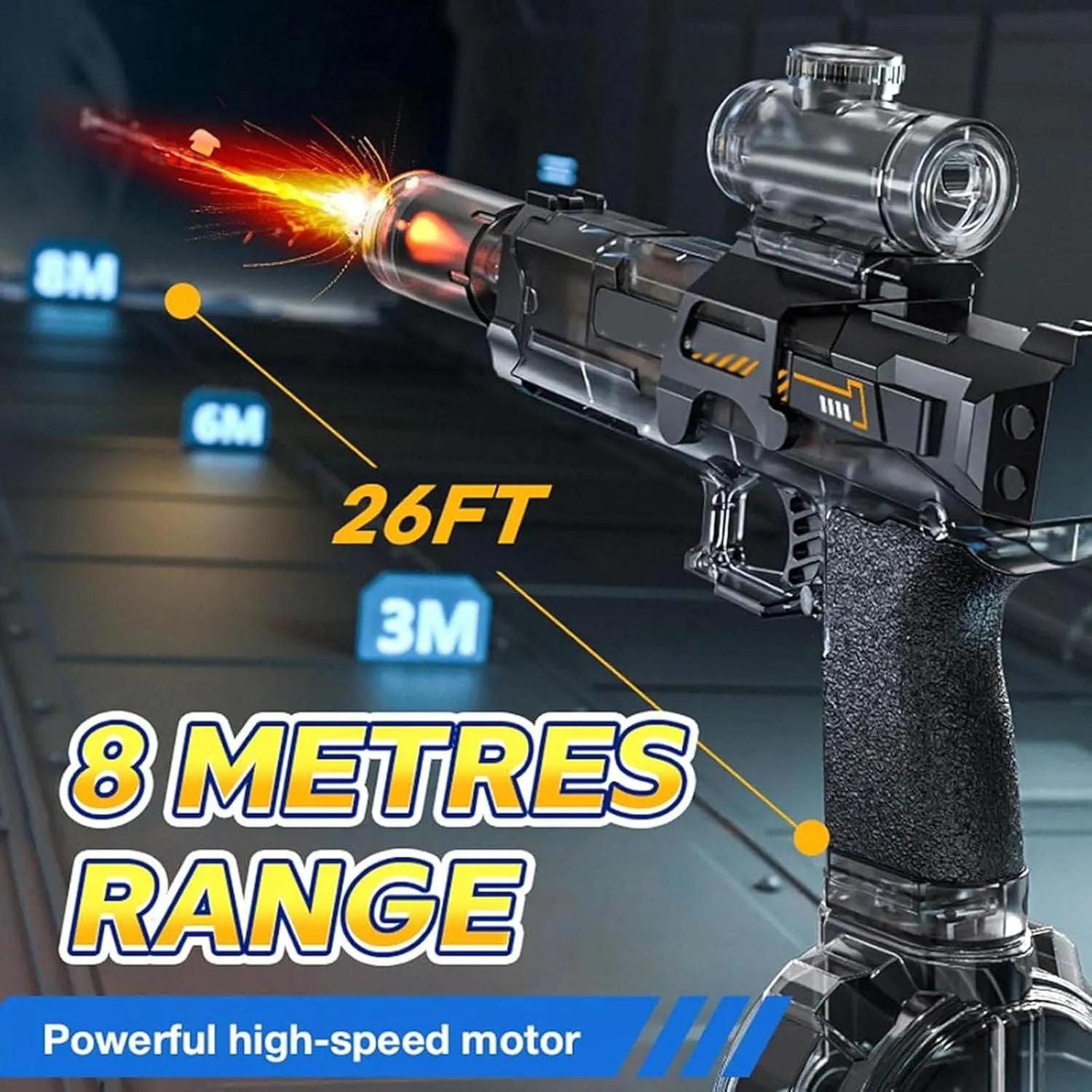 Ultimate Battle Blaster Water Gun-Kiddomind Electric Water Guns for Kids,Photon Torrent Water Blaster, Automatic High-Power Squirt Guns with LED Lights,Summer Outdoor Pool Beach Toys (A1)