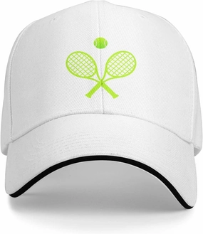 Unisex Love Tennis Baseball Cap Adjustable, Tennis Racket Ball Baseball Hat for Men Women
