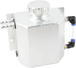 Universal 1L Coolant Radiator Tank - Overflow & Expansion Tank, Recovery Water Reservoir (Silver)