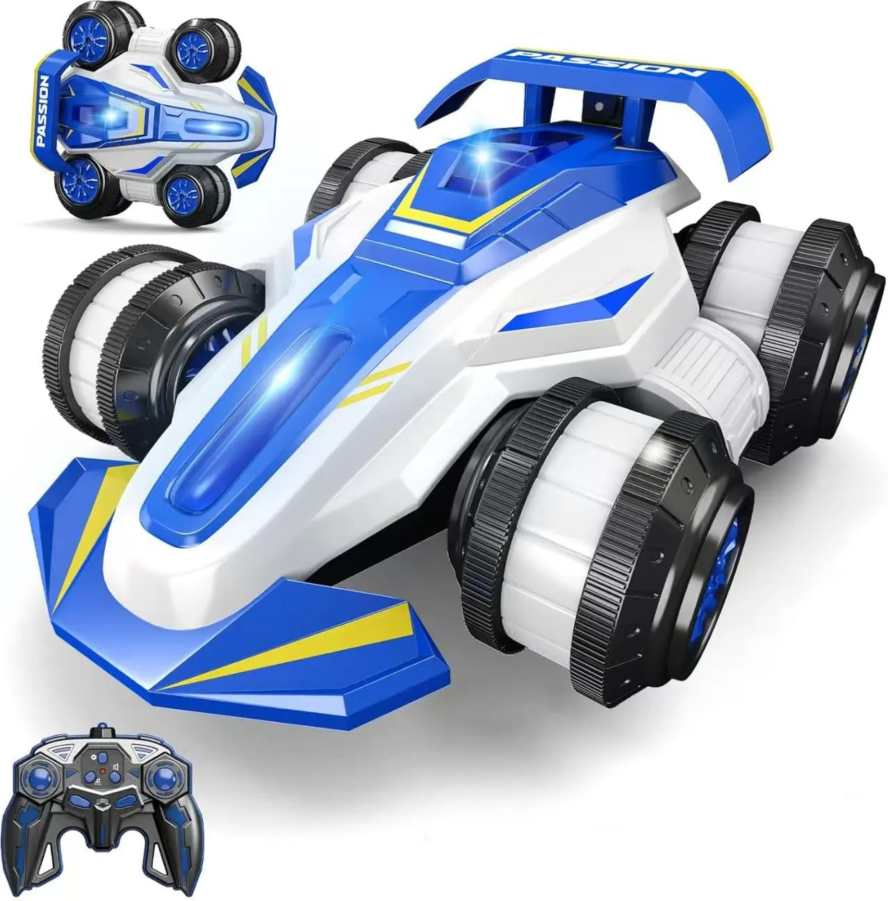 Upgraded Remote Control Car 360° Spins RC Car 2- in-1 Anti-Gravity RC Racer Wheelie Drift Stunt Car with Lights&Music Birthday Gifts Toys for 6 7 8 9 10 11 12 Year Old Boys