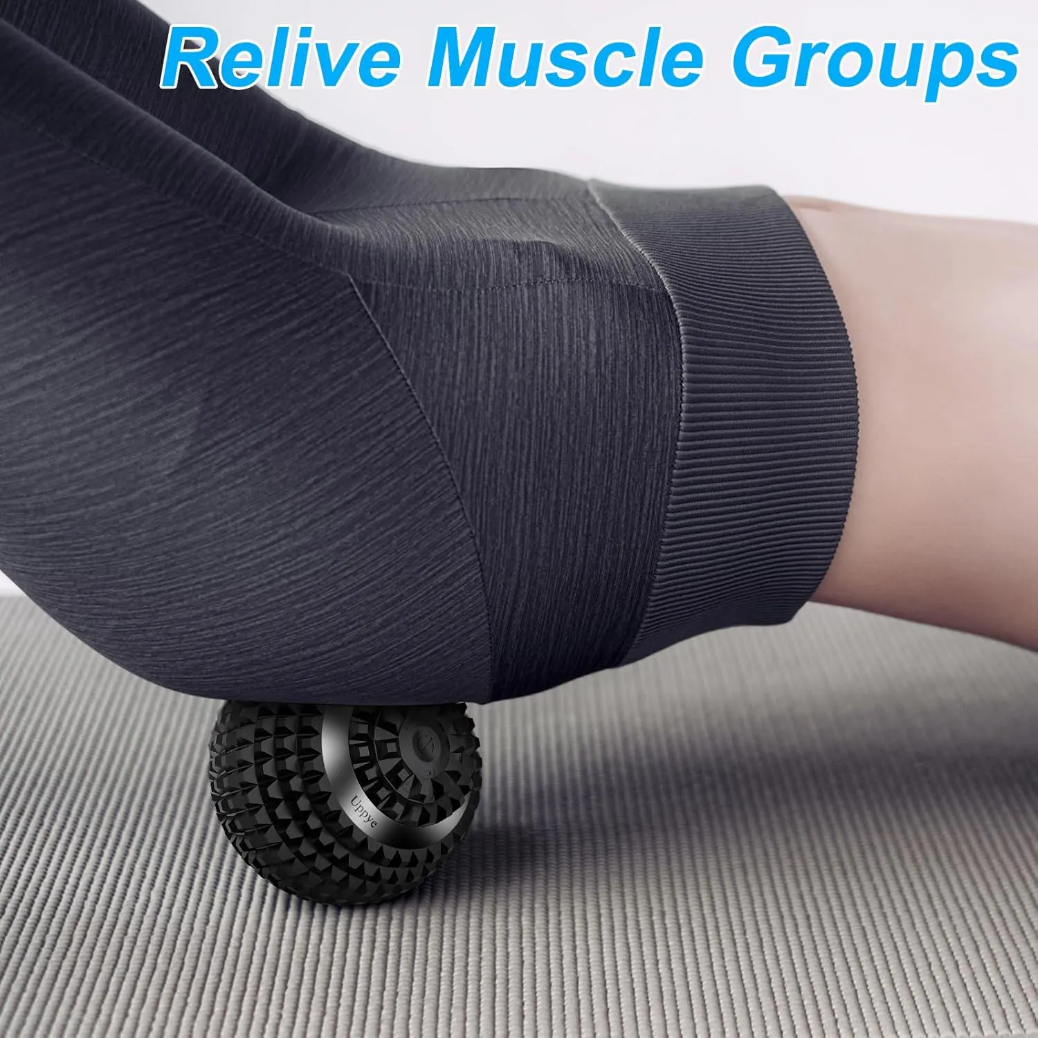 Uppye Vibrating Ball Massager, 4-Speed High-Intensity Fitness Lacrosse Ball, Mobility Ball for Workout Recovery, Deep Tissue Massager for Pain Relief and Trigger Point Treatment (Black)