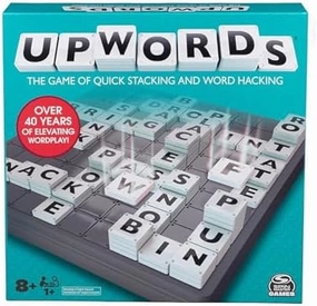 Upwords, The Game of Quick Stacking & Word Hacking with Stackable Letter Tiles, 2022 Edition | Word Games | Board Games for Kids 8-12 | Family Games for Ages 8 