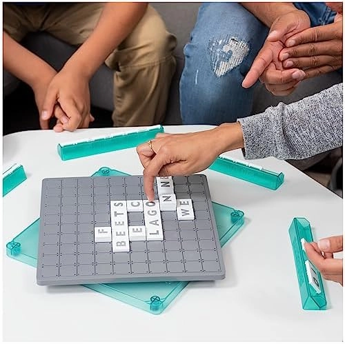 Upwords, The Game of Quick Stacking & Word Hacking with Stackable Letter Tiles, 2022 Edition | Word Games | Board Games for Kids 8-12 | Family Games for Ages 8 
