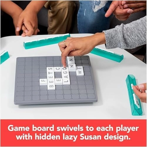 Upwords, The Game of Quick Stacking & Word Hacking with Stackable Letter Tiles, 2022 Edition | Word Games | Board Games for Kids 8-12 | Family Games for Ages 8 