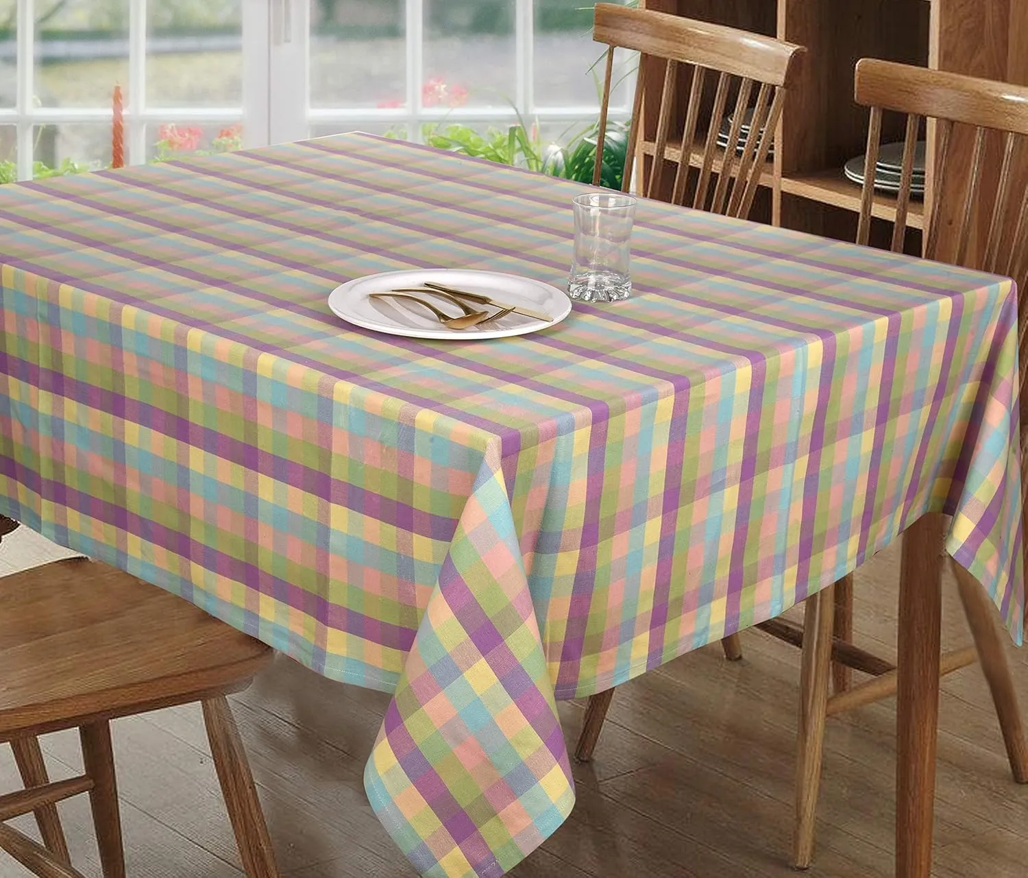 Urban Villa Easter Tablecloth Buffalo Check Table Cloth Tabletop Cover Kitchen Dining Tablecloth 100% Cotton Great Parties Wedding Holiday Dinner Easter Rectangle 60X102 Inches 8-10 Seats Table Cloth
