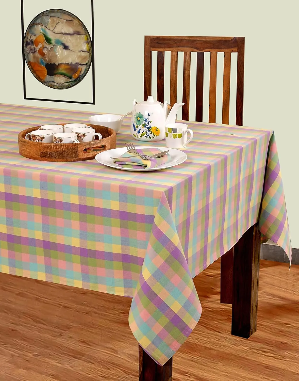 Urban Villa Easter Tablecloth Buffalo Check Table Cloth Tabletop Cover Kitchen Dining Tablecloth 100% Cotton Great Parties Wedding Holiday Dinner Easter Rectangle 60X102 Inches 8-10 Seats Table Cloth