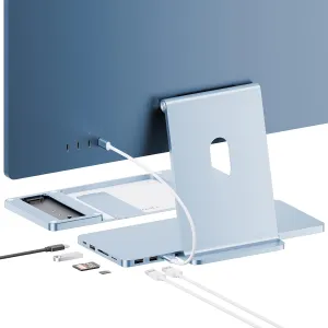 USB C Hub for iMac 24 inch 2021 2023 2024, 8 in 1 iMac USB Hub with M.2 SSD Expansion (SSD Not Included), USB A/C 3.2 10Gbps, 2 USB A 2.0, SD/TF, iMacM1 M3 M4 Slim Dock Accessories