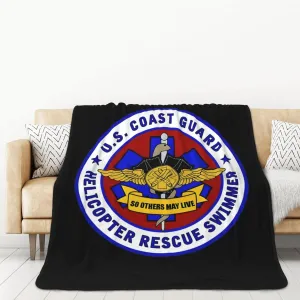 USCG Asts (Helicopter Rescue Swimmers) Double Layer Double Sided Blanket 60x80 inches, Warm Blanket, air Conditioning Blanket, Sofa Blanket