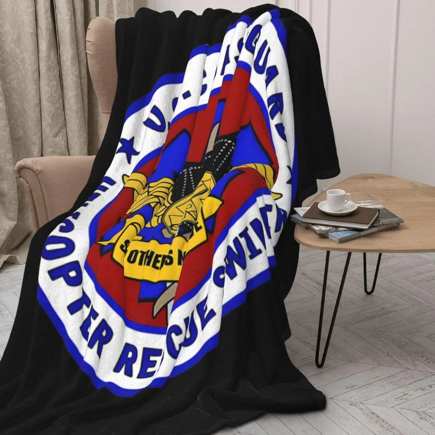 USCG Asts (Helicopter Rescue Swimmers) Double Layer Double Sided Blanket 60x80 inches, Warm Blanket, air Conditioning Blanket, Sofa Blanket