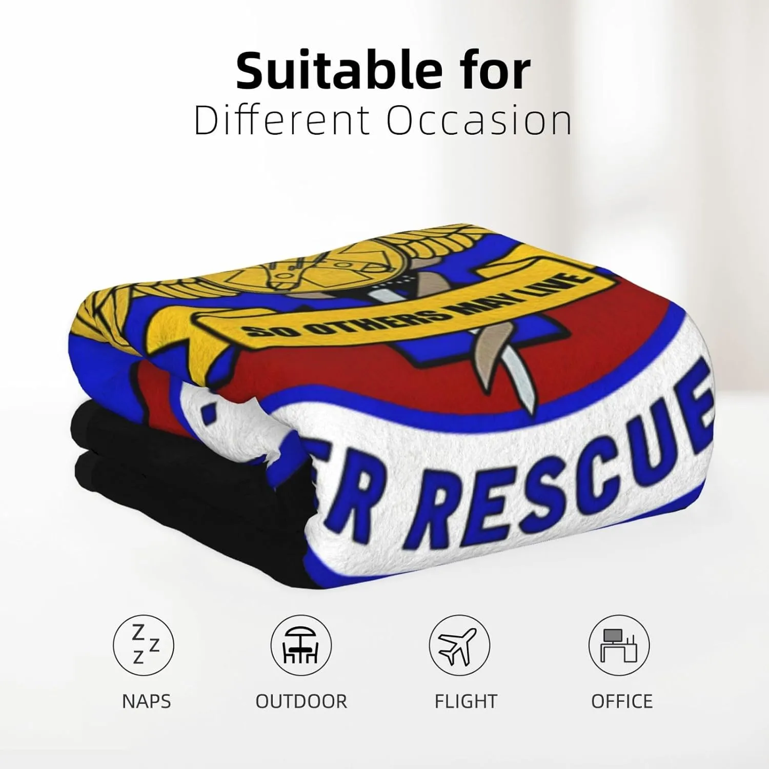 USCG Asts (Helicopter Rescue Swimmers) Double Layer Double Sided Blanket 60x80 inches, Warm Blanket, air Conditioning Blanket, Sofa Blanket