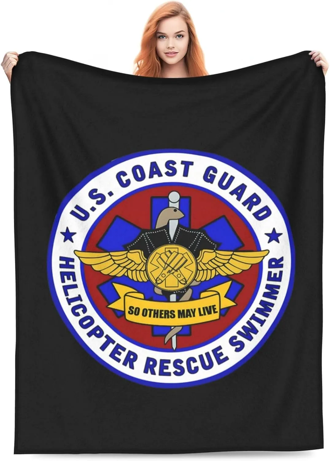 USCG Asts (Helicopter Rescue Swimmers) Super Soft Blanket, Warm Blanket, air Conditioning Blanket, Sofa Blanket 80"x60"