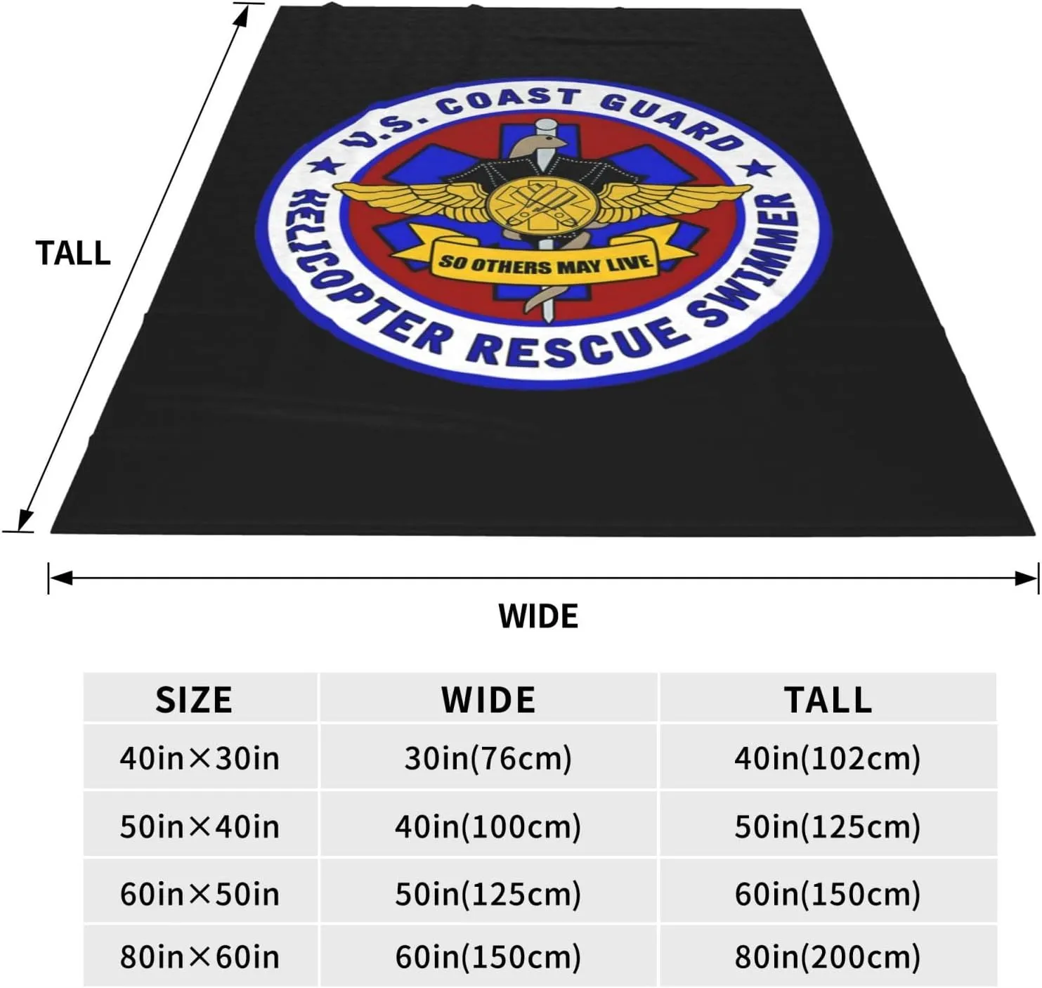 USCG Asts (Helicopter Rescue Swimmers) Super Soft Blanket, Warm Blanket, air Conditioning Blanket, Sofa Blanket 80"x60"
