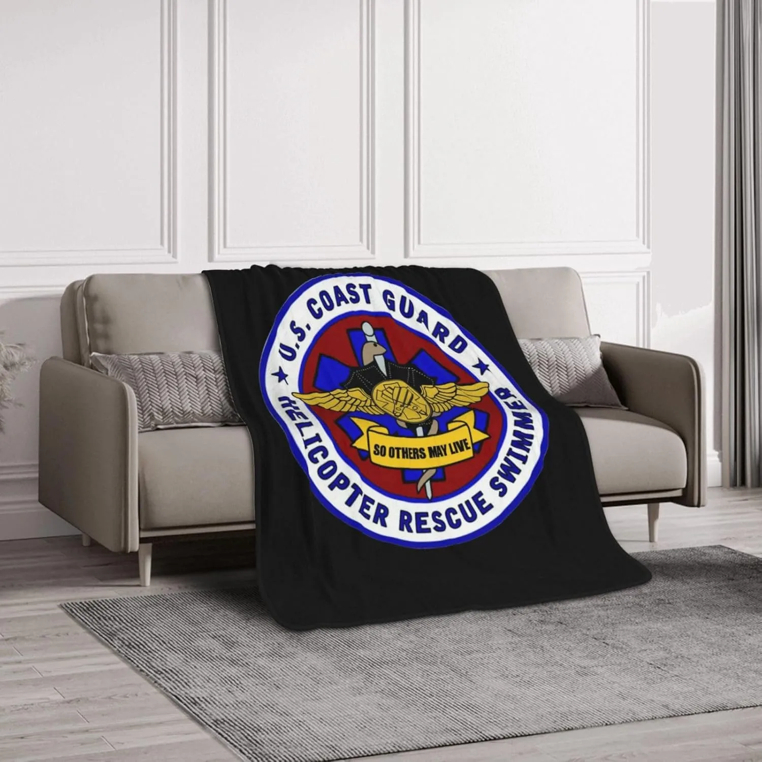 USCG Asts (Helicopter Rescue Swimmers),Blanket 60x80 inches Double Layer Double Sided, Warm Blanket, Sofa Blanket, air Conditioning Blanket