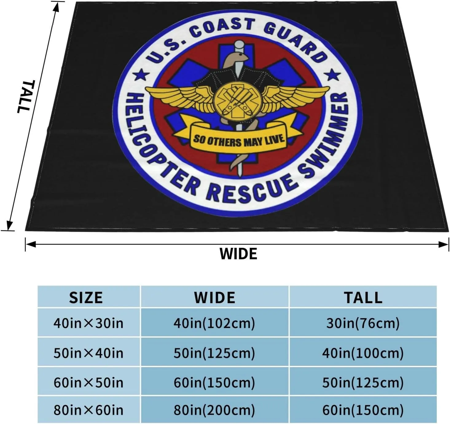 USCG Asts (Helicopter Rescue Swimmers),Super Soft Blanket, Winter Warm Blanket, Sofa Blanket, air Conditioning Blanket 50"x40"