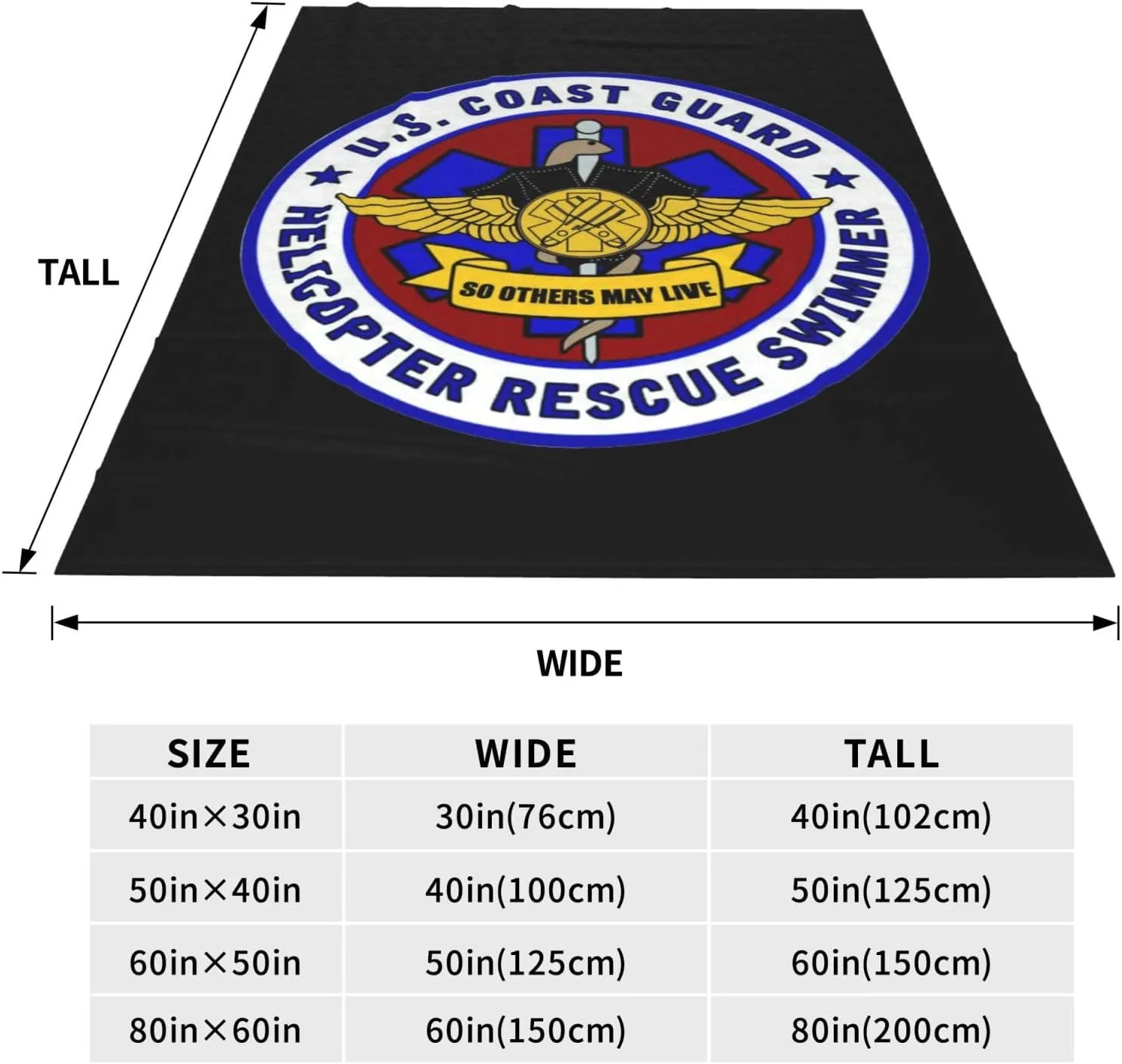 USCG Asts (Helicopter Rescue Swimmers),Super Soft Blanket, Winter Warm Blanket, Sofa Blanket, air Conditioning Blanket 80"x60"