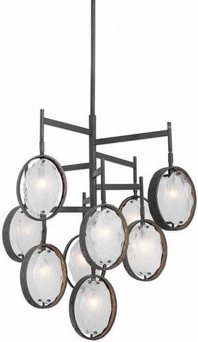 Uttermost Maxin Chandelier 9 Light Iron/Glass