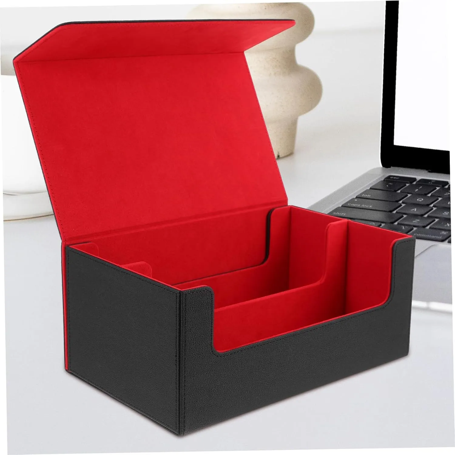 Vaguelly Sports Card Storage Box Magnetic Closure Case for Trading Cards Luxurious Design Compact Convenient Organizer for Home Office Protects Organizes