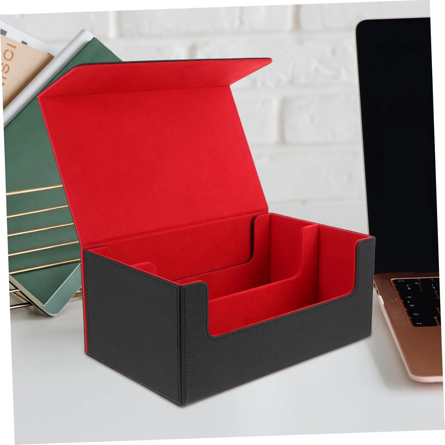 Vaguelly Sports Card Storage Box Magnetic Closure Case for Trading Cards Luxurious Design Compact Convenient Organizer for Home Office Protects Organizes