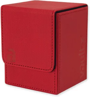 Vault X Trading Card Toploading Deck Box, 80  sleeved cards, Premium Exo-Tec Material, Card Holder Storage Box, Detachable Magnetic Lid, for MTG Commander, TCG (Red)